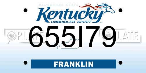 655I79 Kentucky License Plate