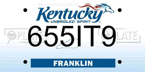 655IT9 Kentucky License Plate