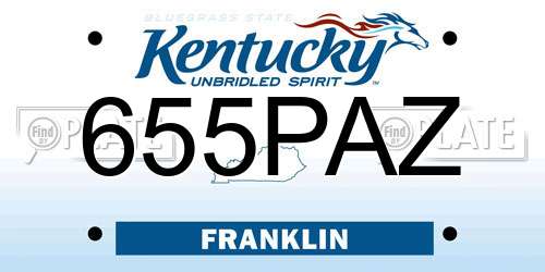 655PAZ Kentucky License Plate