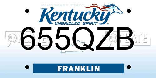 655QZB Kentucky License Plate