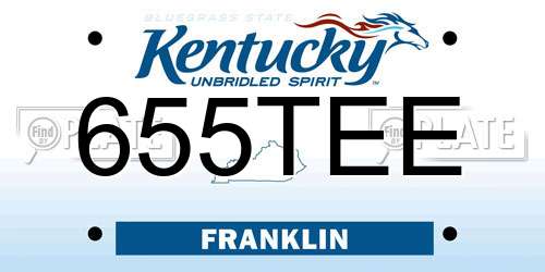 655TEE Kentucky License Plate