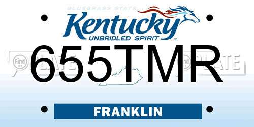 655TMR Kentucky License Plate