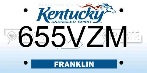 655VZM Kentucky License Plate