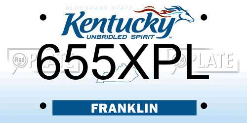 655XPL Kentucky License Plate