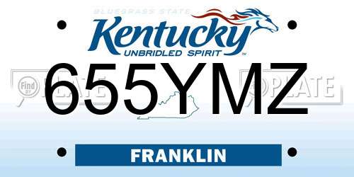655YMZ Kentucky License Plate