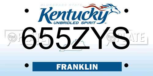 655ZYS Kentucky License Plate
