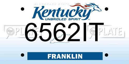 6562IT Kentucky License Plate