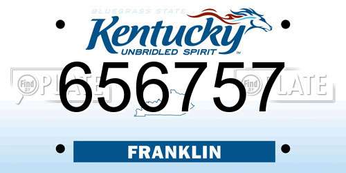 656757 Kentucky License Plate