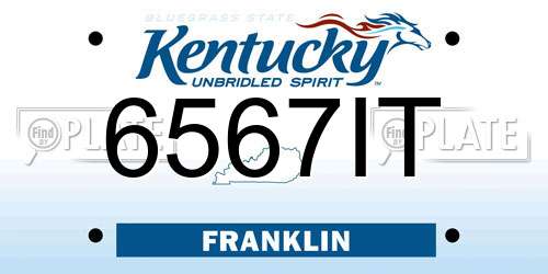 6567IT Kentucky License Plate
