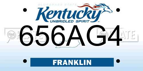 656AG4 Kentucky License Plate