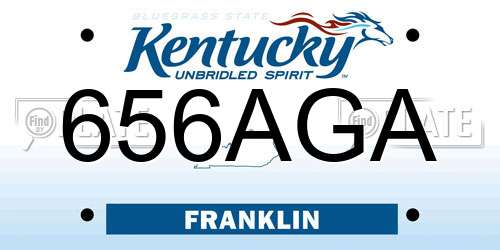 656AGA Kentucky License Plate