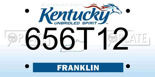 656T12 Kentucky License Plate