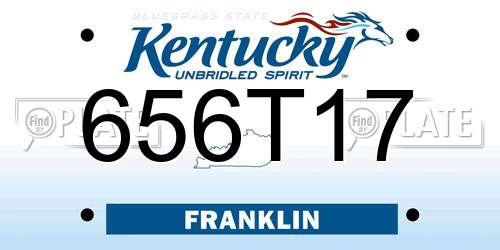 656T17 Kentucky License Plate