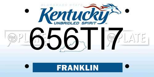 656TI7 Kentucky License Plate