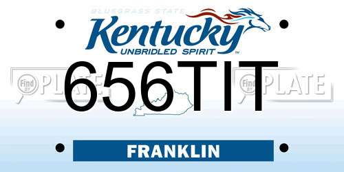 656TIT Kentucky License Plate
