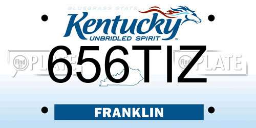 656TIZ Kentucky License Plate