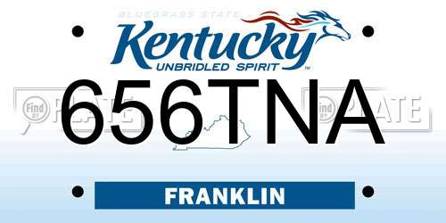 656TNA Kentucky License Plate