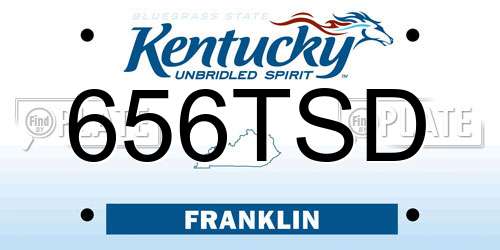656TSD Kentucky License Plate