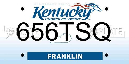 656TSQ Kentucky License Plate