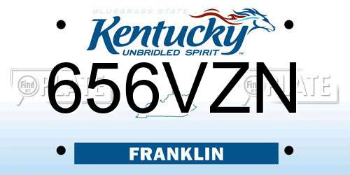 656VZN Kentucky License Plate