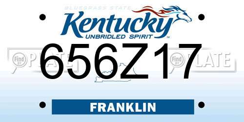 656Z17 Kentucky License Plate