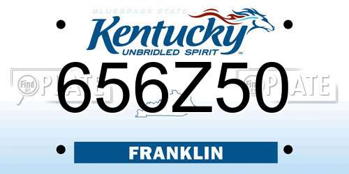 656Z50 Kentucky License Plate