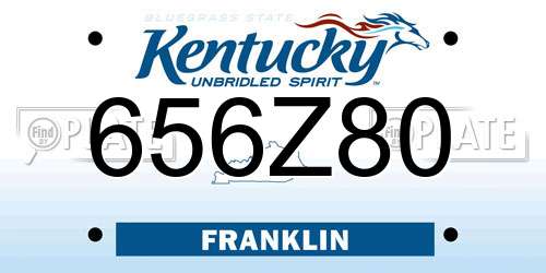 656Z80 Kentucky License Plate