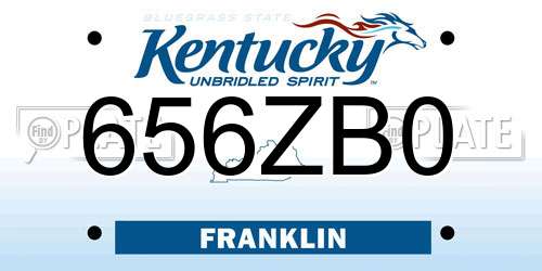 656ZB0 Kentucky License Plate