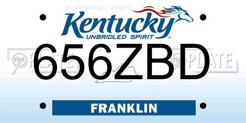 656ZBD Kentucky License Plate