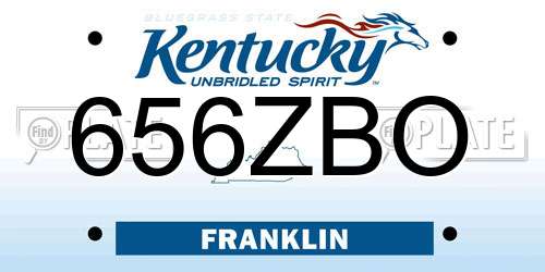 656ZBO Kentucky License Plate