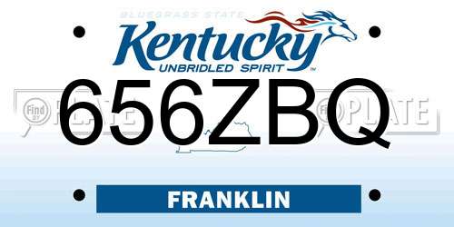 656ZBQ Kentucky License Plate