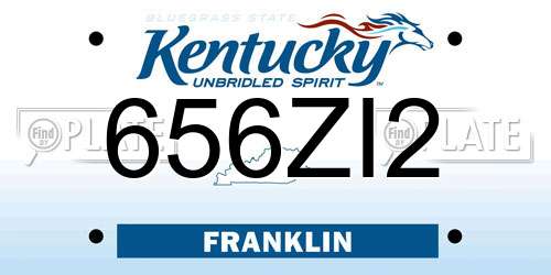 656ZI2 Kentucky License Plate