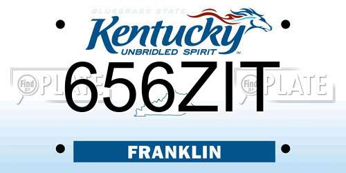 656ZIT Kentucky License Plate