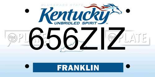 656ZIZ Kentucky License Plate