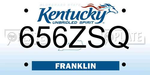656ZSQ Kentucky License Plate
