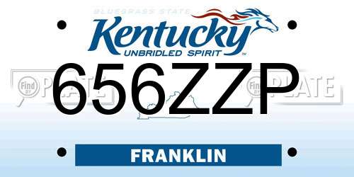 656ZZP Kentucky License Plate
