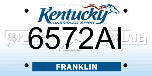 6572AI Kentucky License Plate