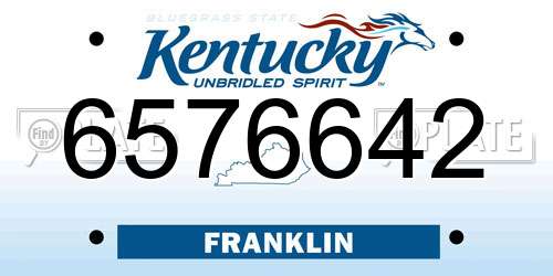 6576642 Kentucky License Plate
