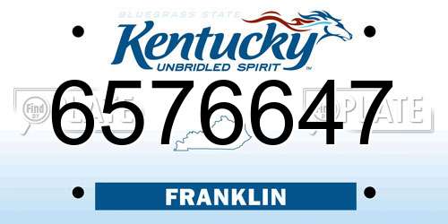 6576647 Kentucky License Plate