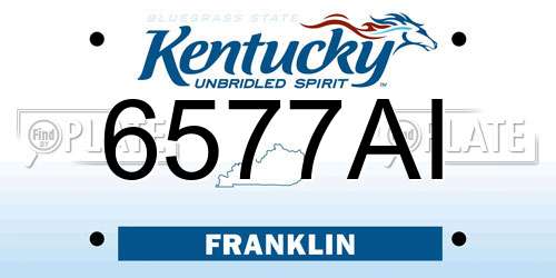 6577AI Kentucky License Plate