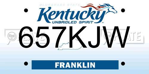 657KJW Kentucky License Plate