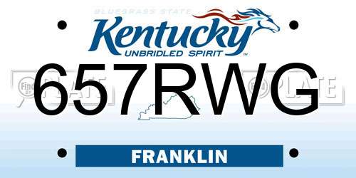 657RWG Kentucky License Plate