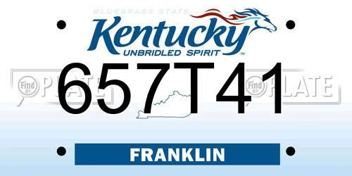 657T41 Kentucky License Plate