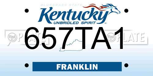 657TA1 Kentucky License Plate