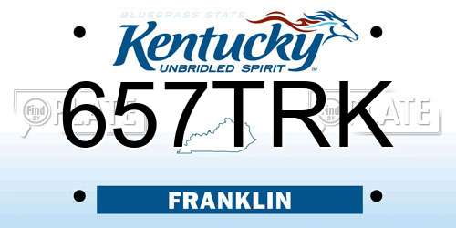 657TRK Kentucky License Plate