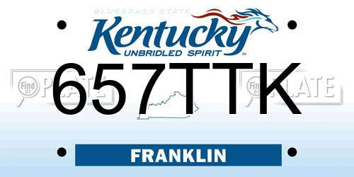 657TTK Kentucky License Plate