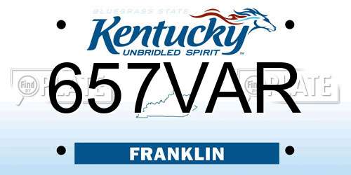 657VAR Kentucky License Plate