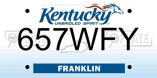 657WFY Kentucky License Plate