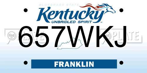 657WKJ Kentucky License Plate