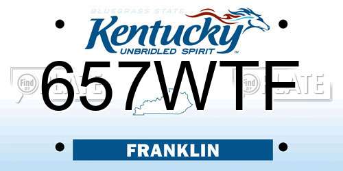 657WTF Kentucky License Plate